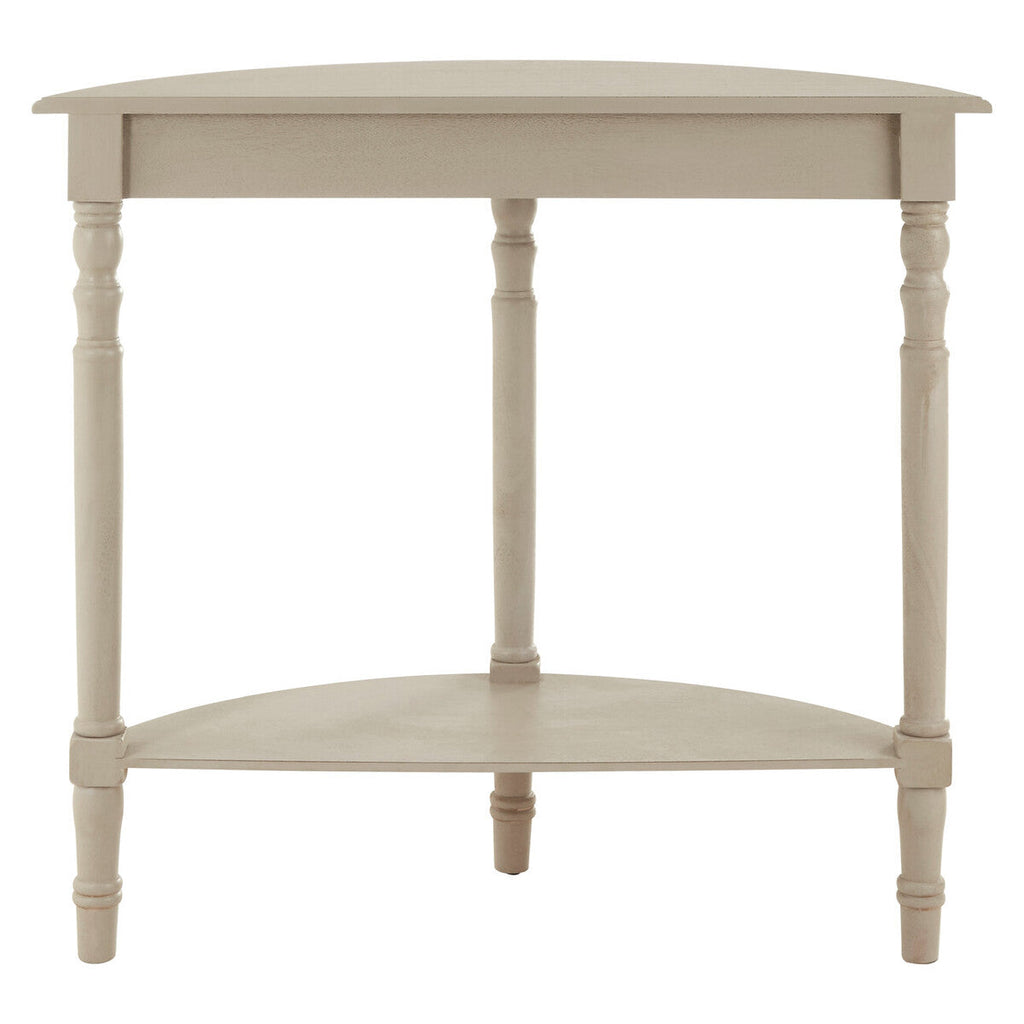 Heritage Grey Putty Wooden Half Moon Console Table