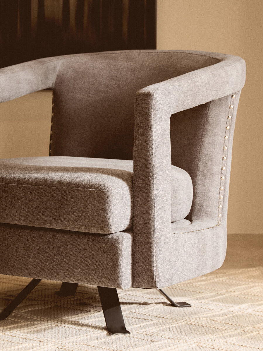 Hestia Ash Velvet Swivel Chair