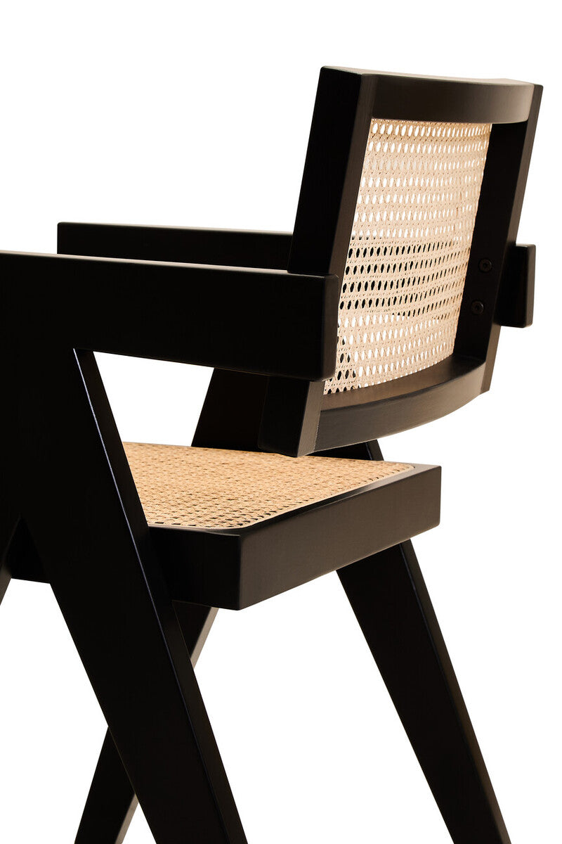 Cebu Natural Cane and Black Beech Wood Dining Chair