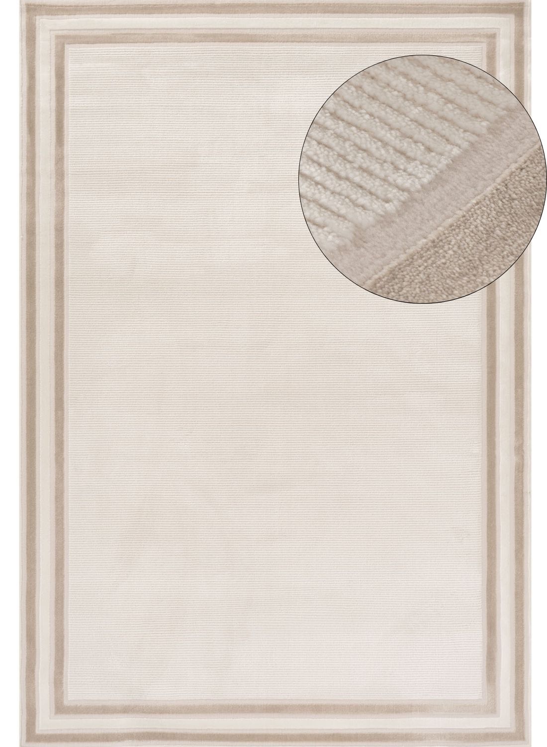 Carmel Cream-Beige Bordered Rug | 6060