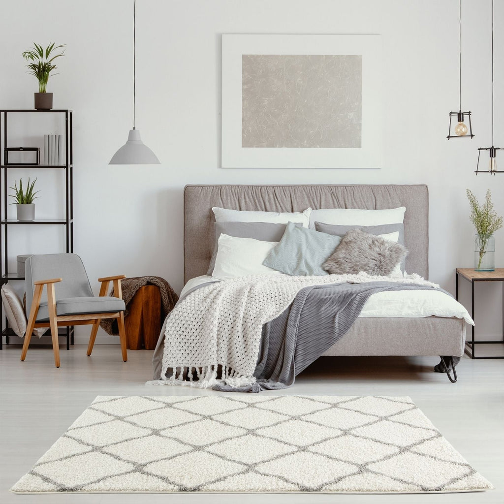 Moroccan Ivory Shaggy Rug | 700