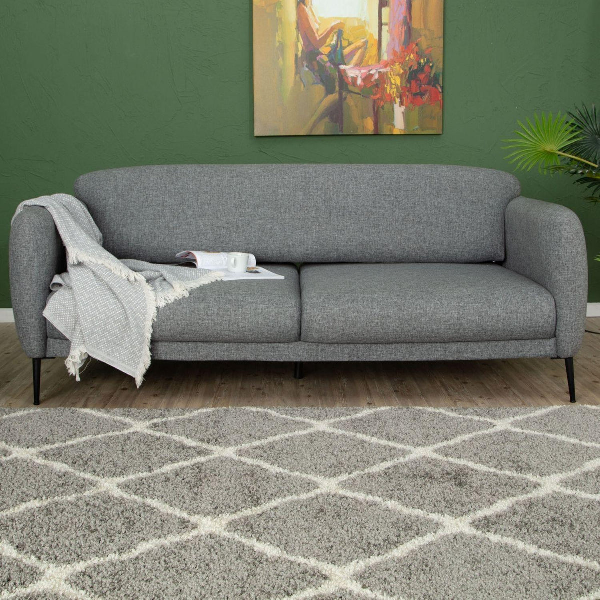 Moroccan Grey Shaggy Rug | 710