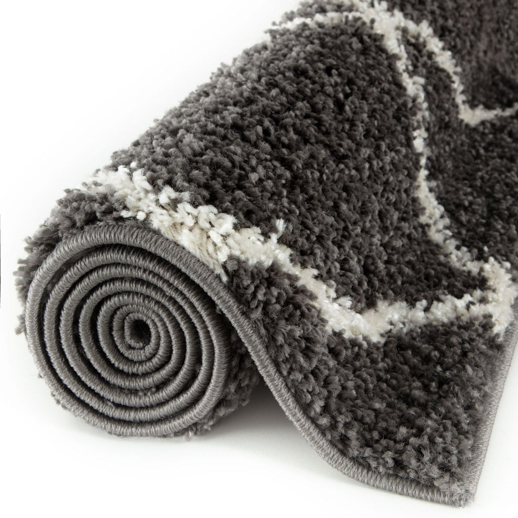 Moroccan Dark Grey Shaggy Rug | 740