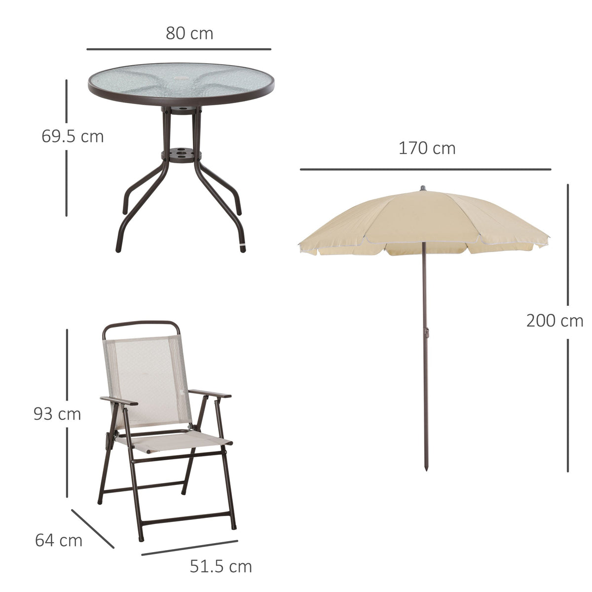 Outsunny 6-Piece Garden Dining Set