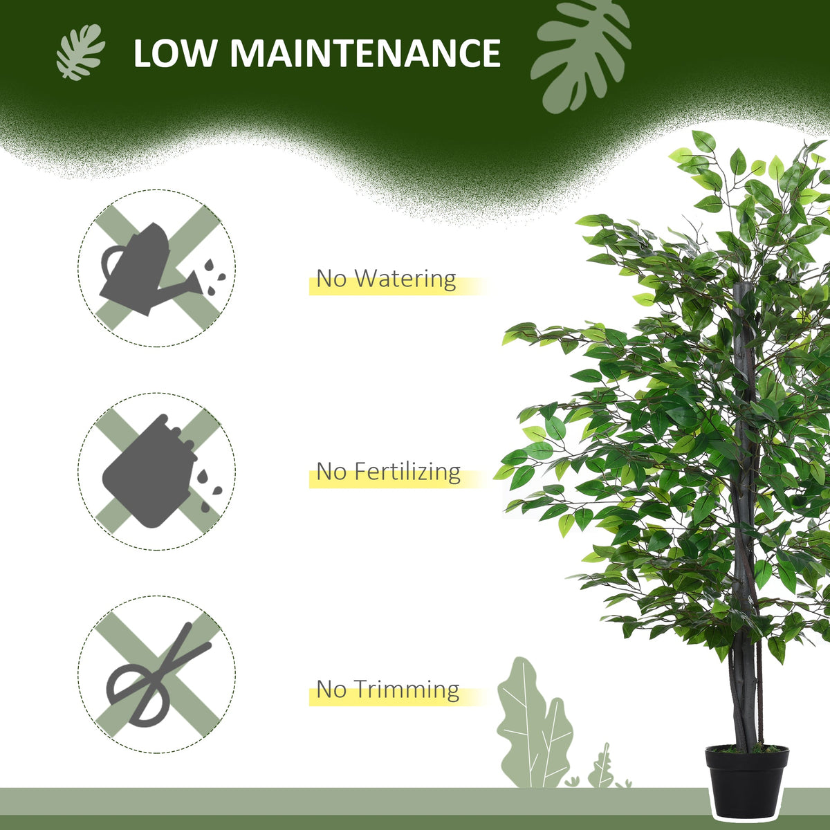 Outsunny 145cm Artificial Banyan Tree