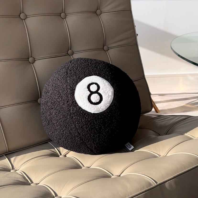 8 Ball Sphere Cushion – 25cm Decorative Throw Pillow for Bedroom & Living Room