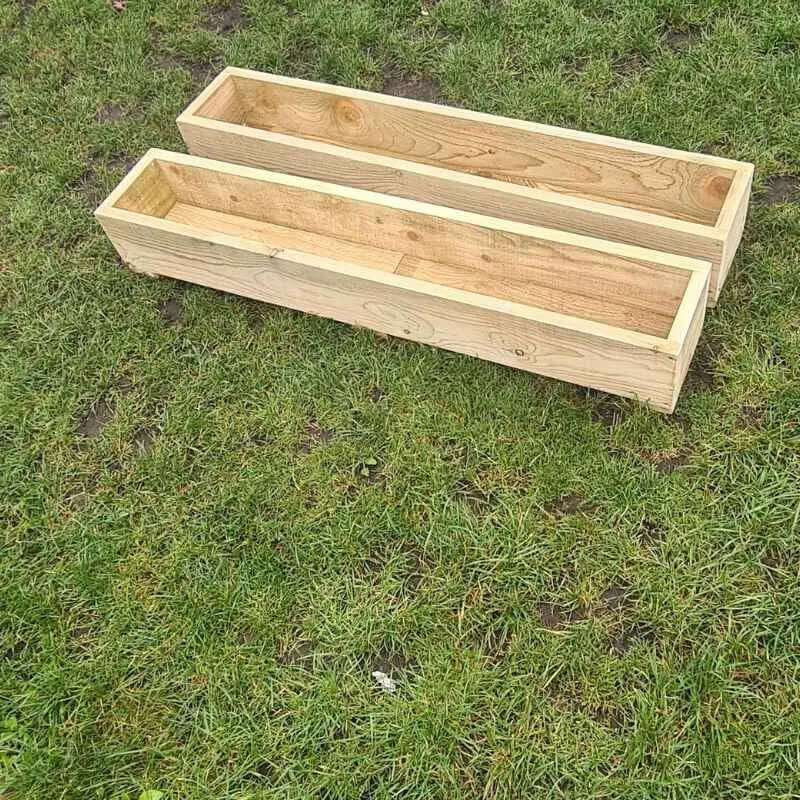 2 x rustic wooden garden planters. Delivered Ready Assembled