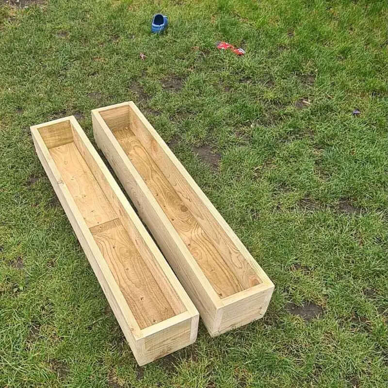 2 x rustic wooden garden planters. Delivered Ready Assembled