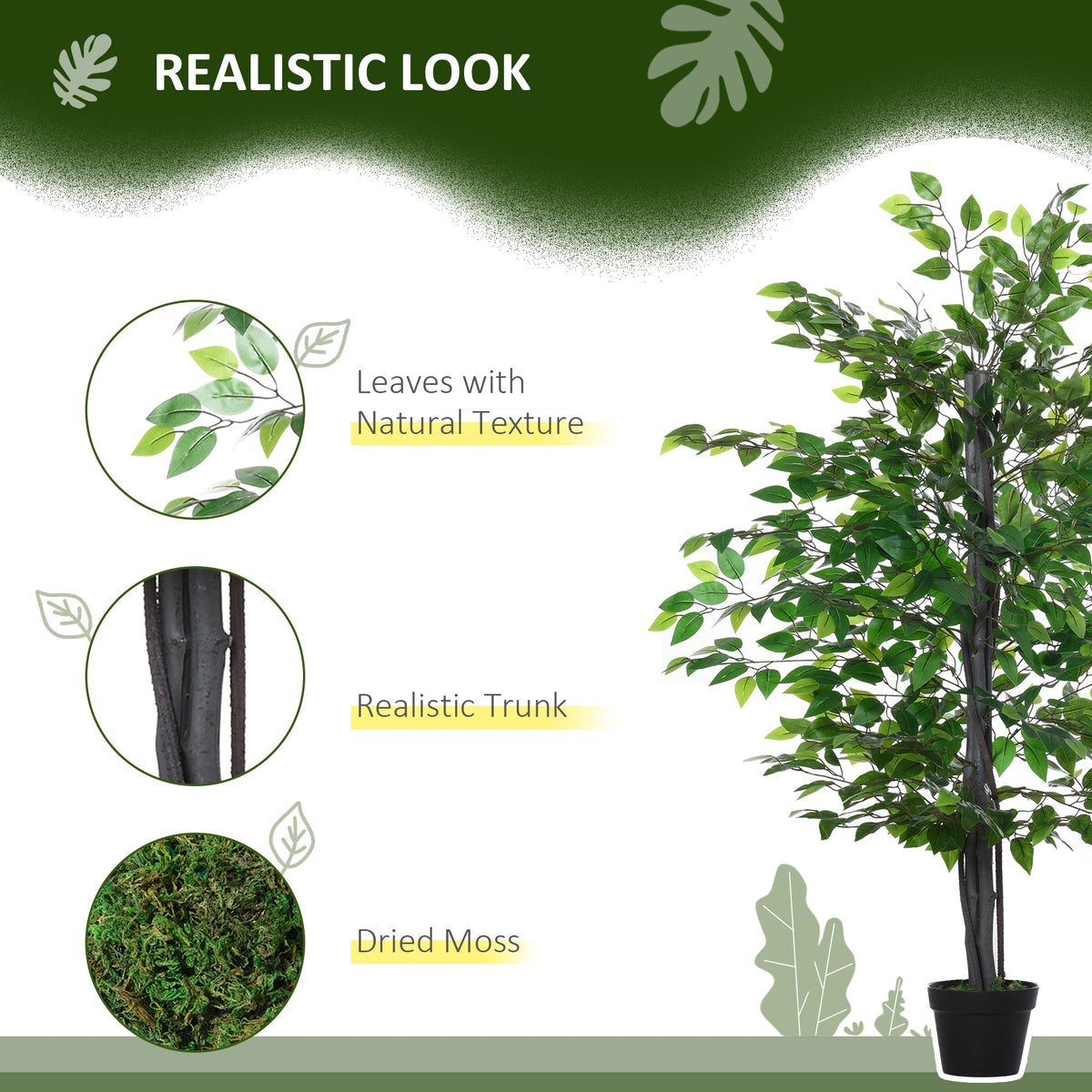 Outsunny 145cm Artificial Banyan Tree