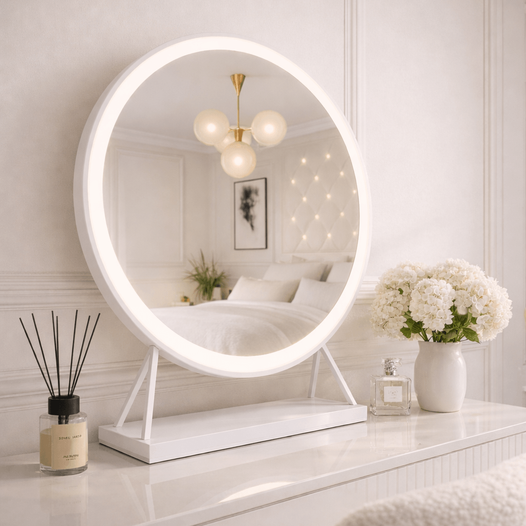 Marilyn Round Hollywood Mirror White 60x67cm
