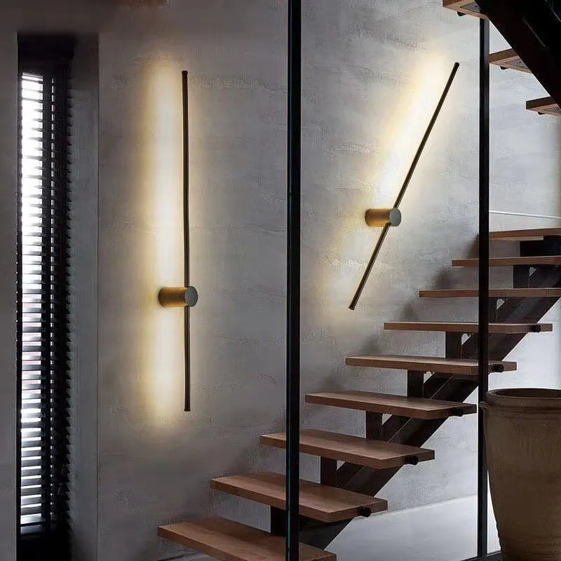 Black LED Wall Light (Pair) - Warm Modern Bedroom Lounge Lamp Easy Install