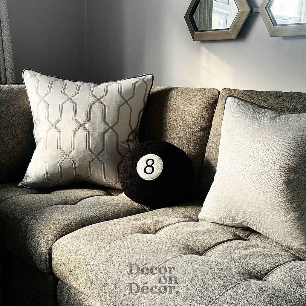 8 Ball Sphere Cushion – 25cm Decorative Throw Pillow for Bedroom & Living Room