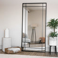 Aimi - Full Length Black Metal Rectangle Window Mirror - 180cm x 90cm