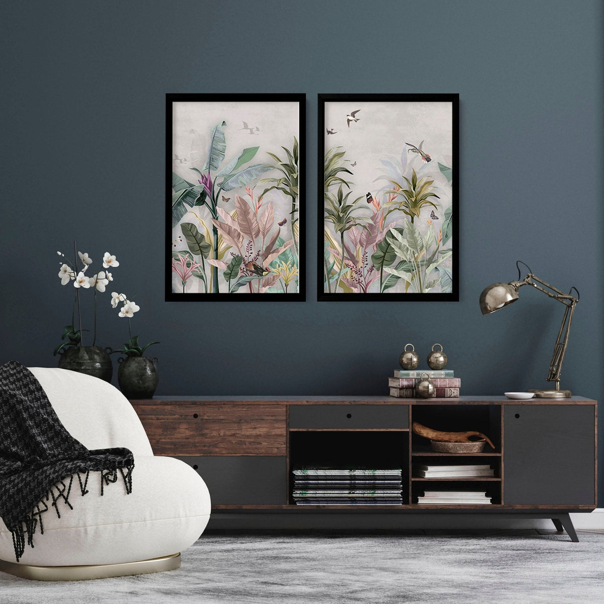 Vintage Asian Wall Art – Set of 3, Framed & Unframed Options