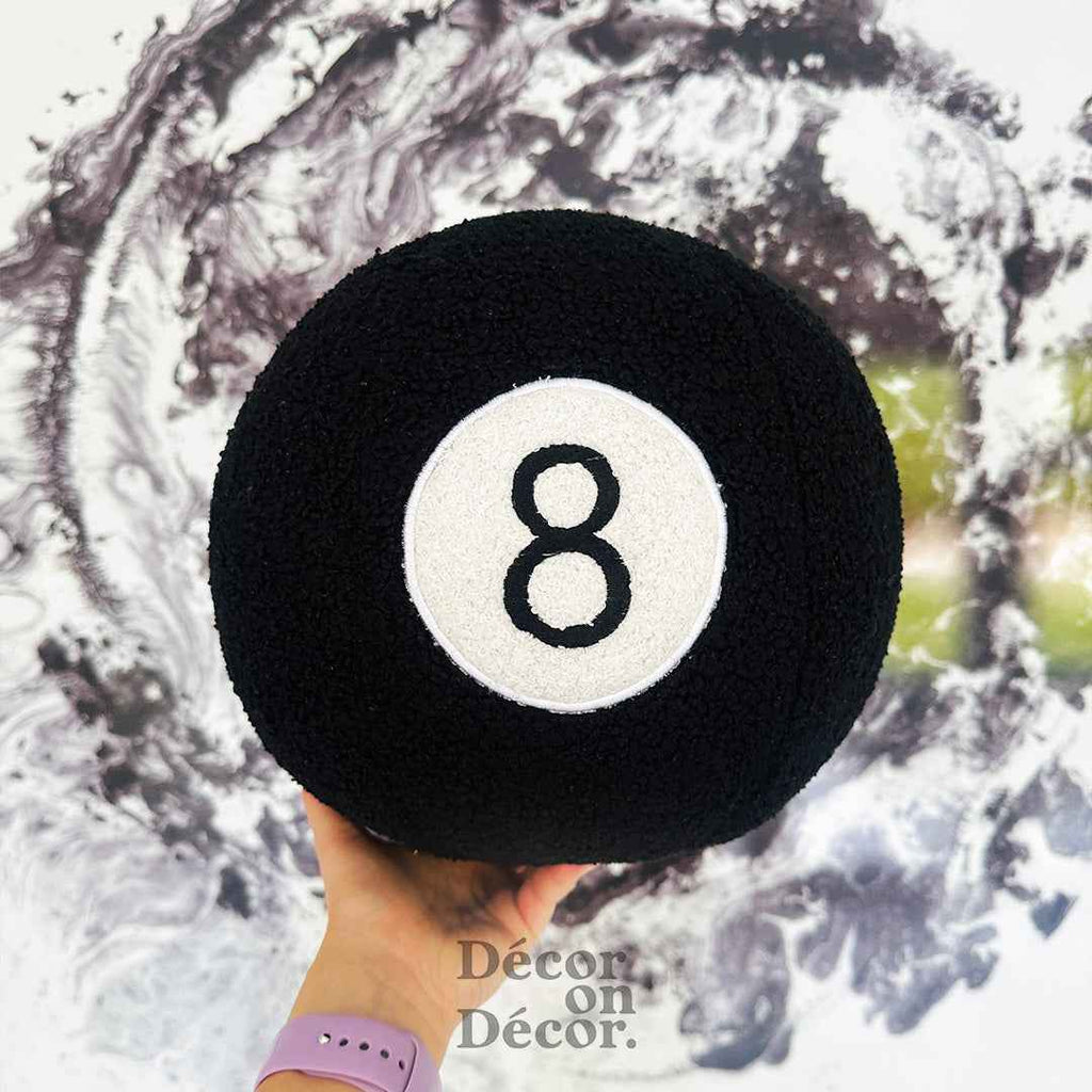 8 Ball Sphere Cushion – 25cm Decorative Throw Pillow for Bedroom & Living Room