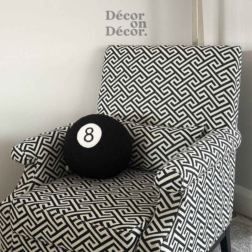 8 Ball Sphere Cushion – 25cm Decorative Throw Pillow for Bedroom & Living Room