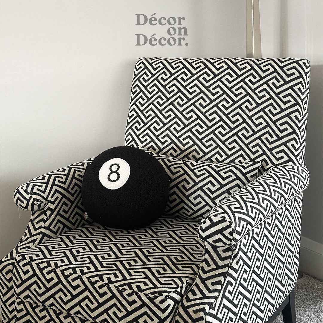8 Ball Sphere Cushion – 25cm Decorative Throw Pillow for Bedroom & Living Room