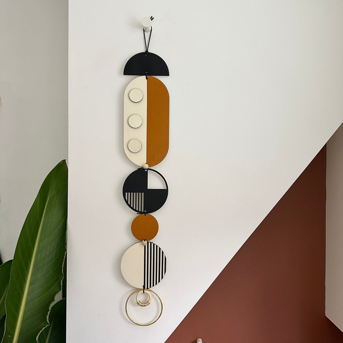 Geometric Wood Wall Art – Modern Minimal Wall Hanging