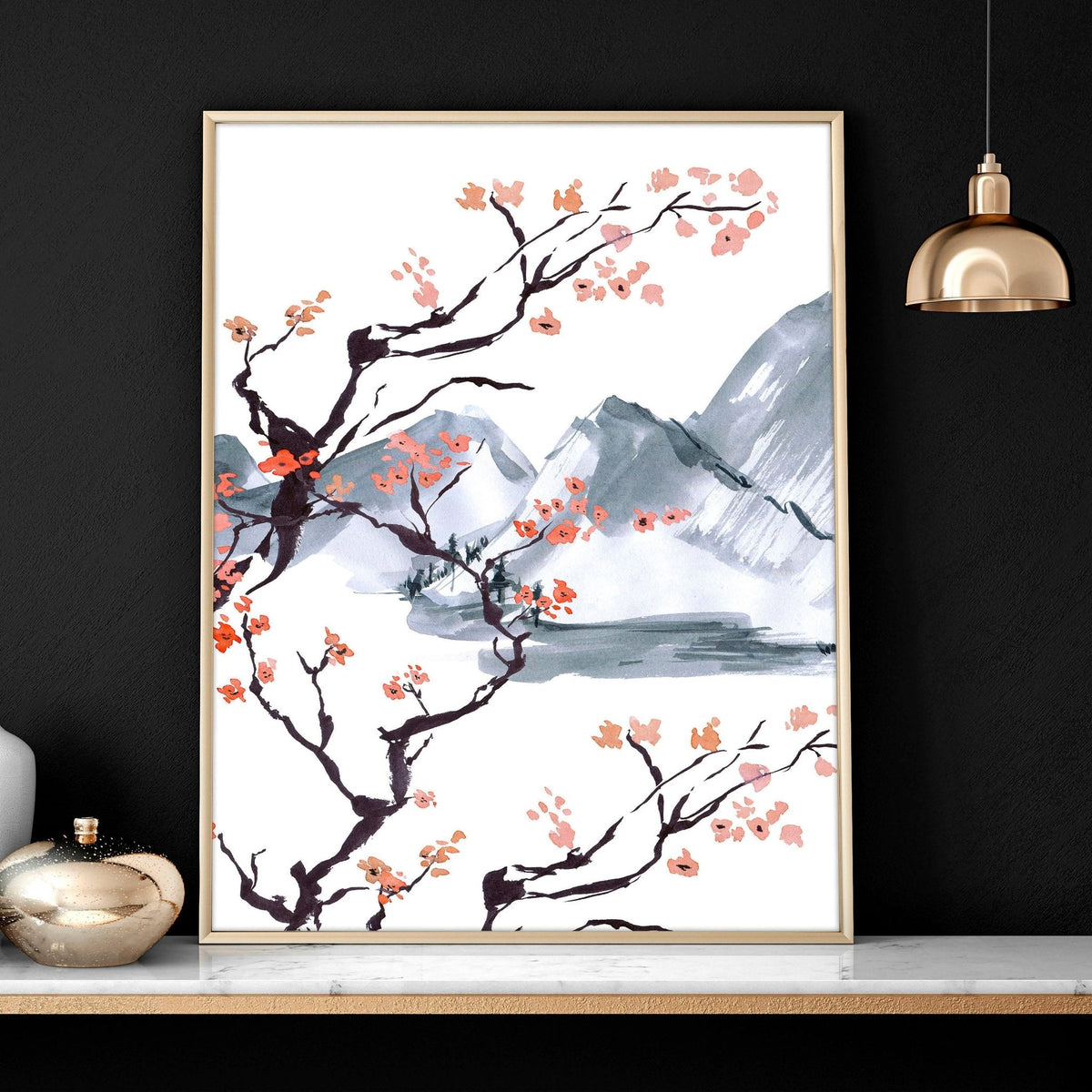 Cherry Blossom Wall Art – Set of 3, Framed & Unframed Options