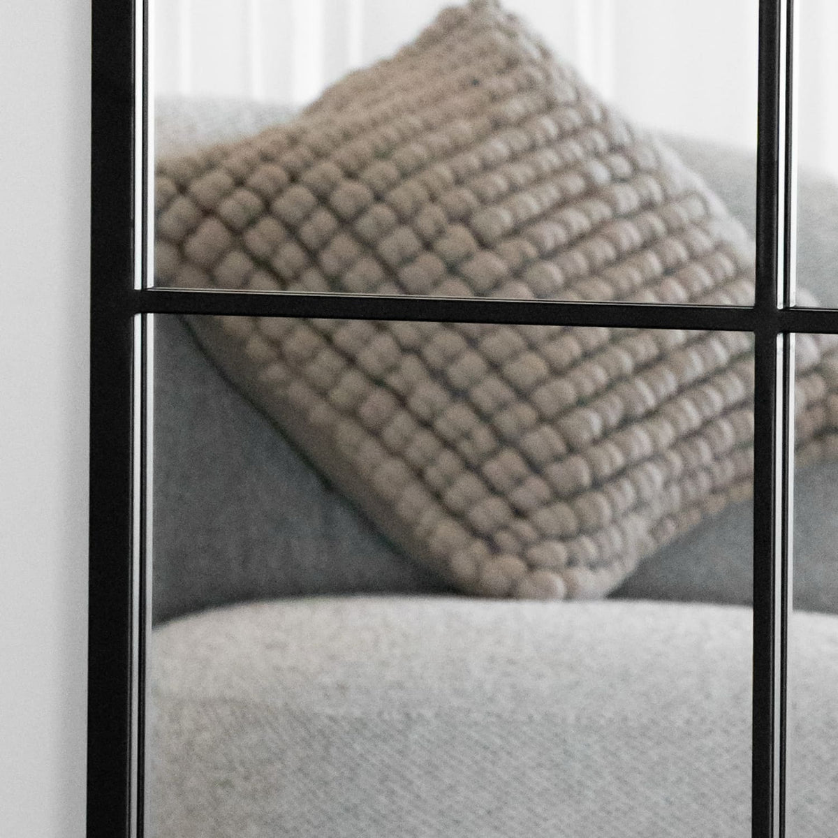 Kyō - Full Length Black Metal Rectangle Lattice Grid Mirror - 150cm x 60cm.