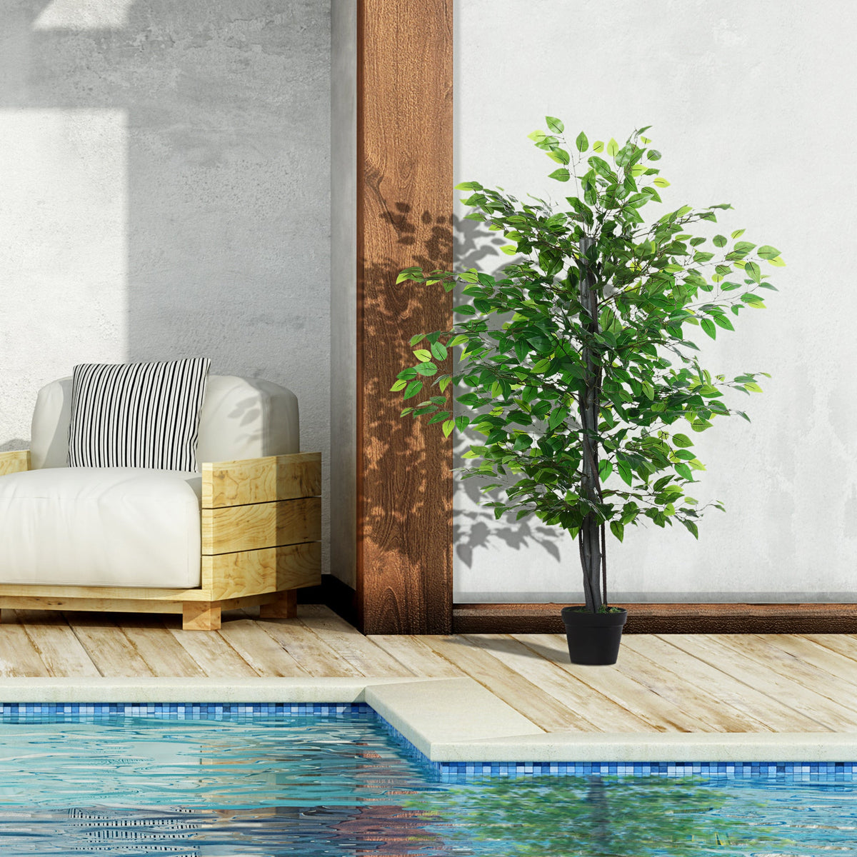 Outsunny 145cm Artificial Banyan Tree