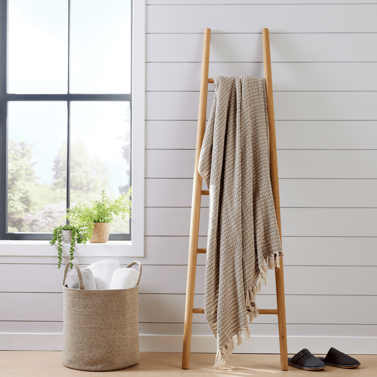 OLIVIA ROCCO Cotton Throw For Sofa And Bed Lightweight Super Soft Lisbon Casablanca Tangier