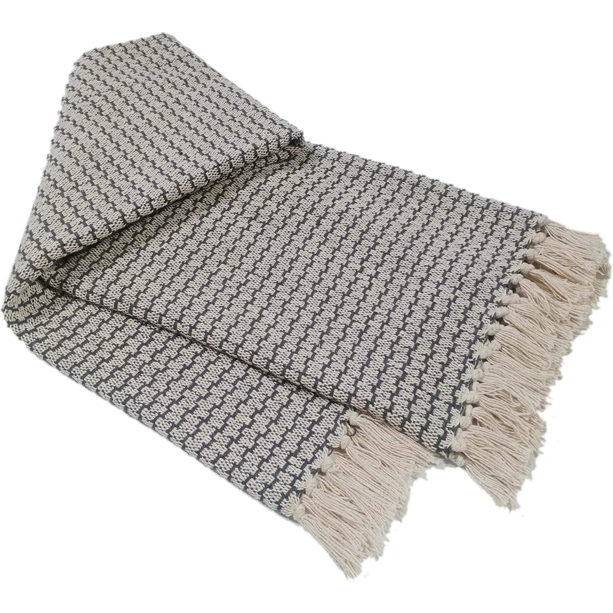 OLIVIA ROCCO Cotton Throw For Sofa And Bed Lightweight Super Soft Lisbon Casablanca Tangier