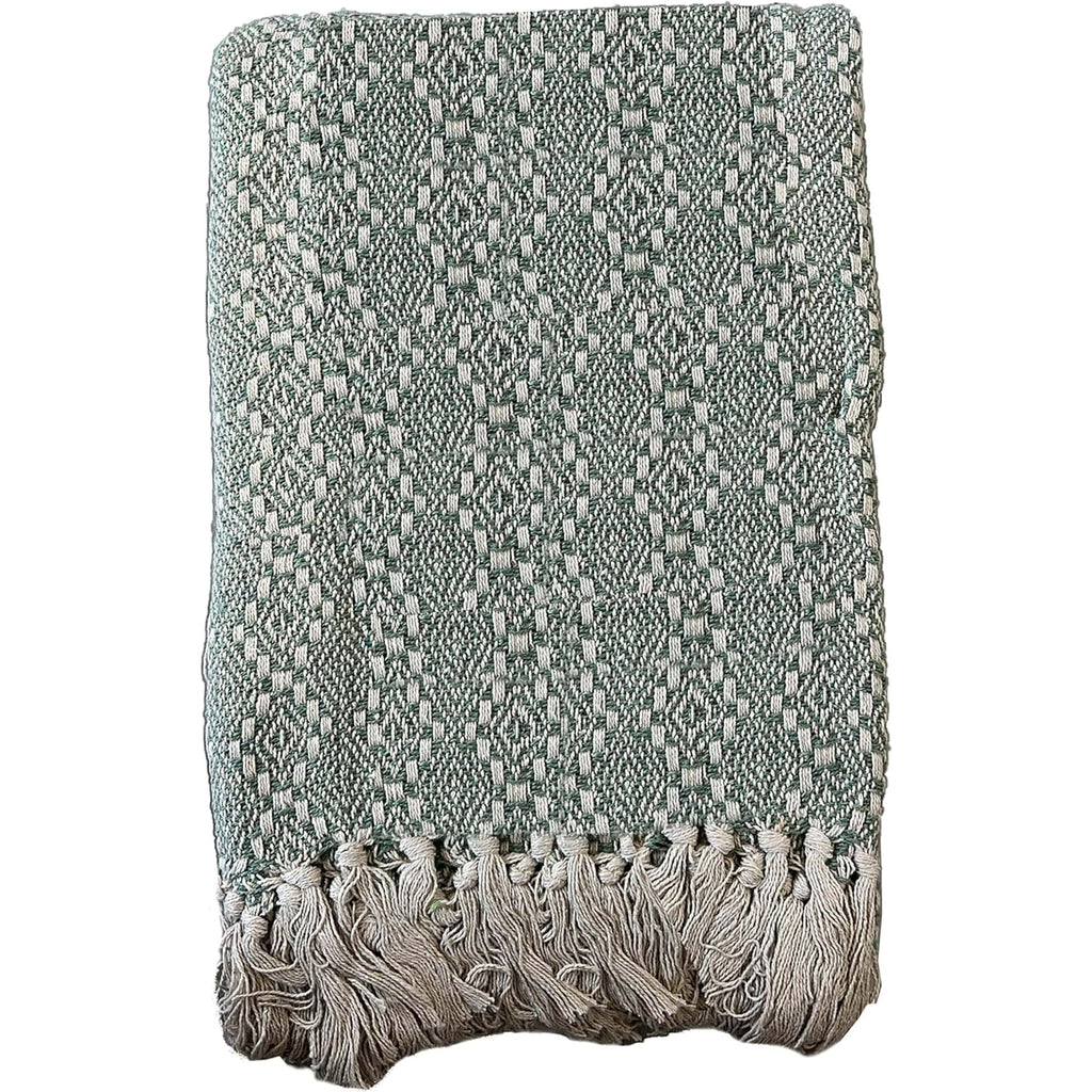 OLIVIA ROCCO Cotton Throw For Sofa And Bed Lightweight Super Soft Lisbon Casablanca Tangier