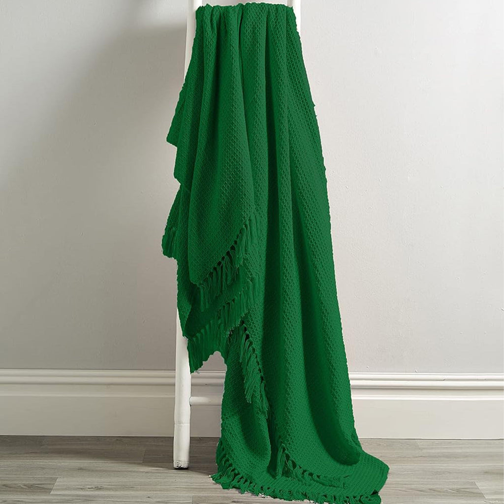 OLIVIA ROCCO Cotton Throw For Sofa And Bed Lightweight Super Soft Lisbon Casablanca Tangier