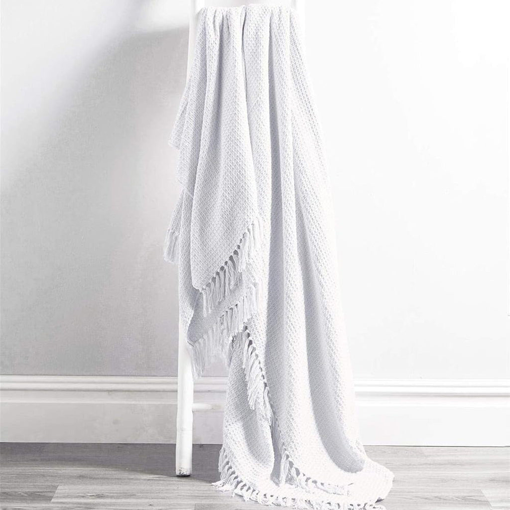 OLIVIA ROCCO Cotton Throw For Sofa And Bed Lightweight Super Soft Lisbon Casablanca Tangier