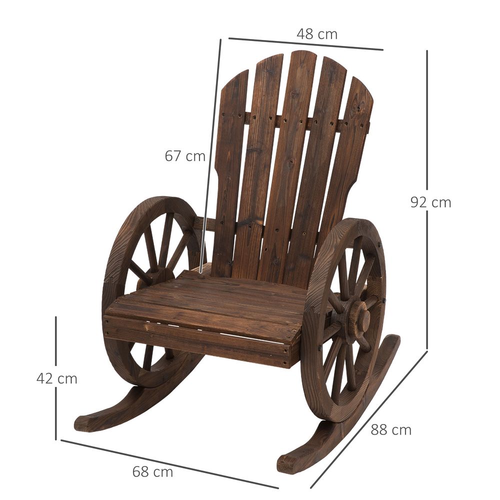 Solid Wood Adirondack Rocking Chair