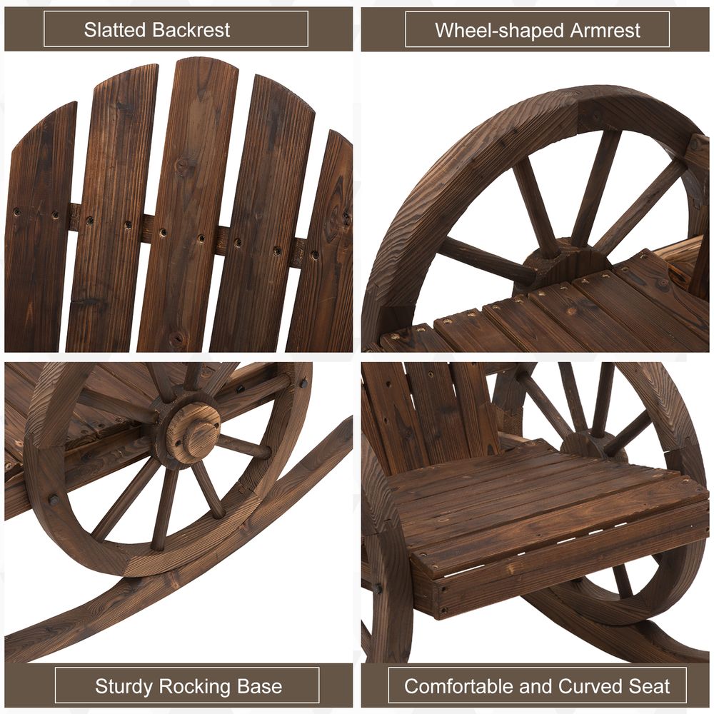 Solid Wood Adirondack Rocking Chair