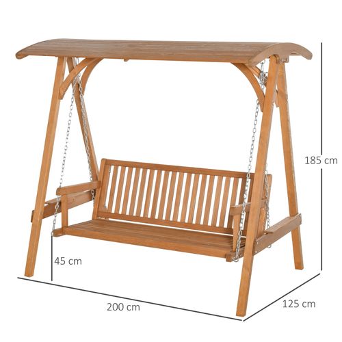 Wooden 3-Seater Garden Swing Chair