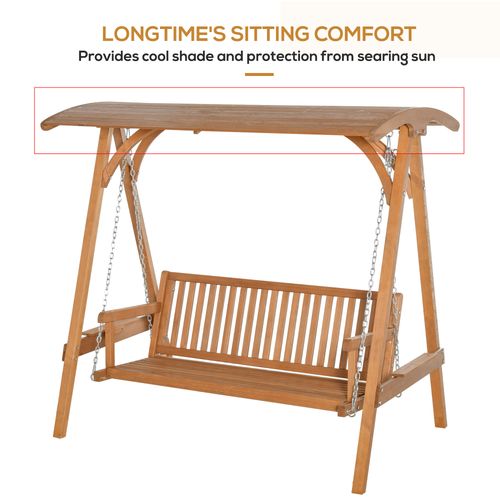 Wooden 3-Seater Garden Swing Chair
