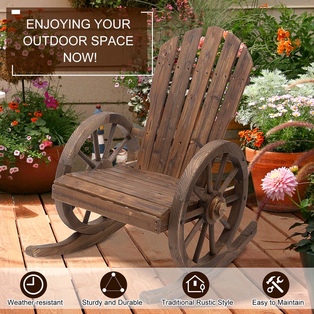 Solid Wood Adirondack Rocking Chair